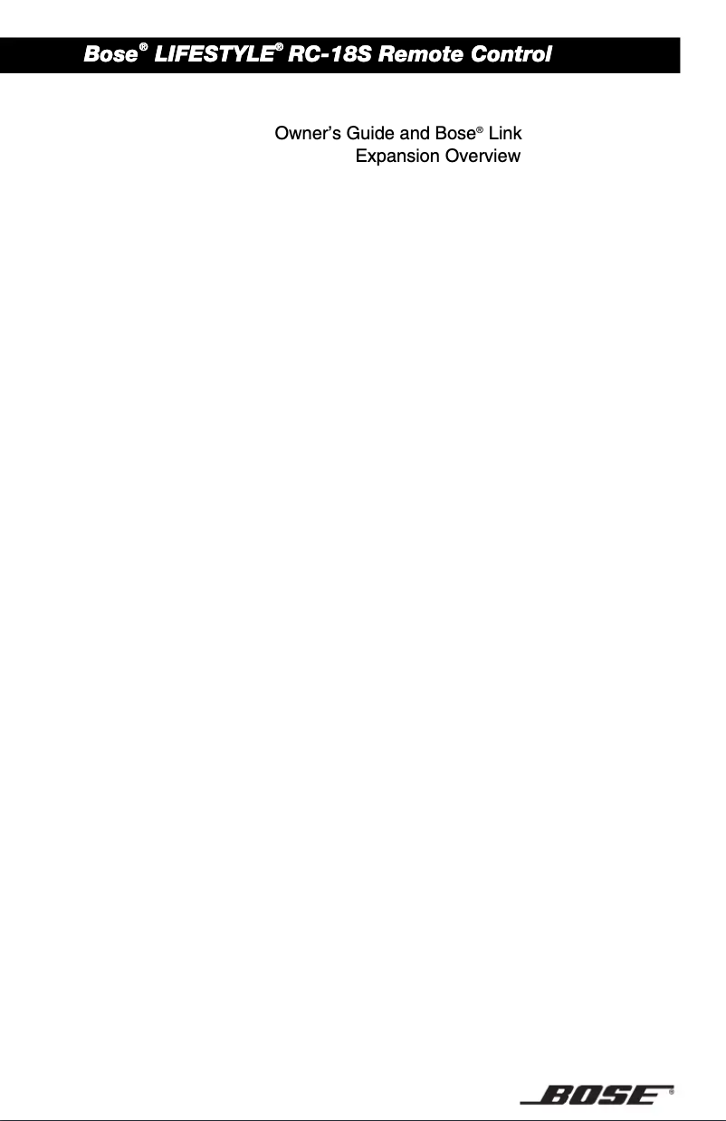 Page 1 de la notice Manuel utilisateur Bose RC-18S