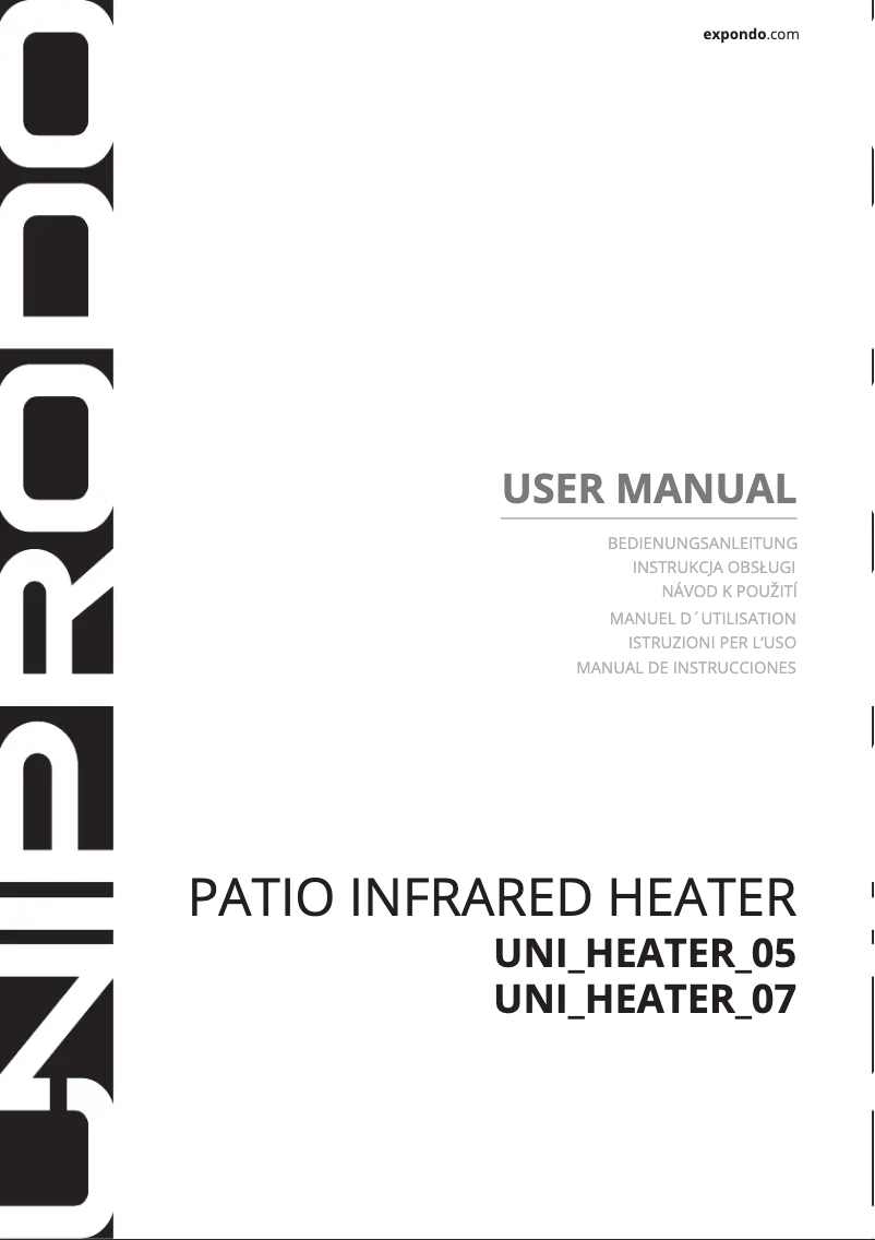 Page 1 of the manual User Manual Uniprodo UNI_HEATER_07