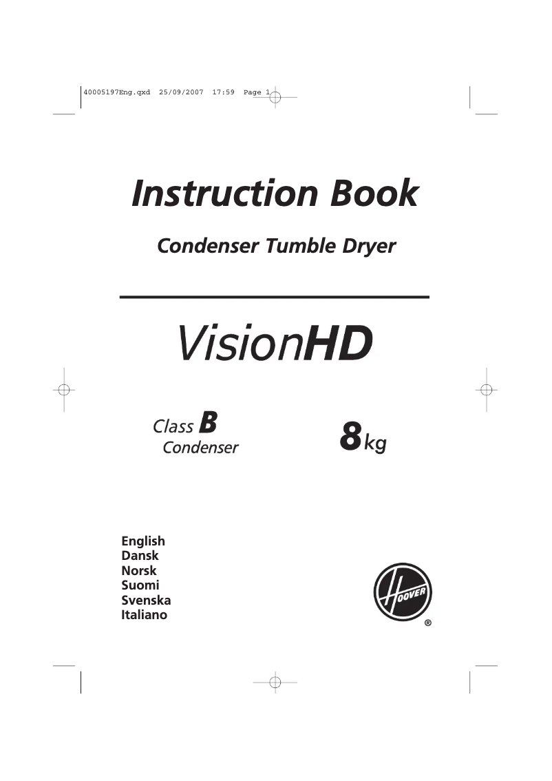 Page 1 de la notice Manuel utilisateur Hoover VHC 360T-84