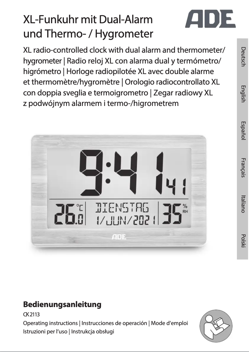 Page n°1 - Manuel utilisateur ADE CK 2113