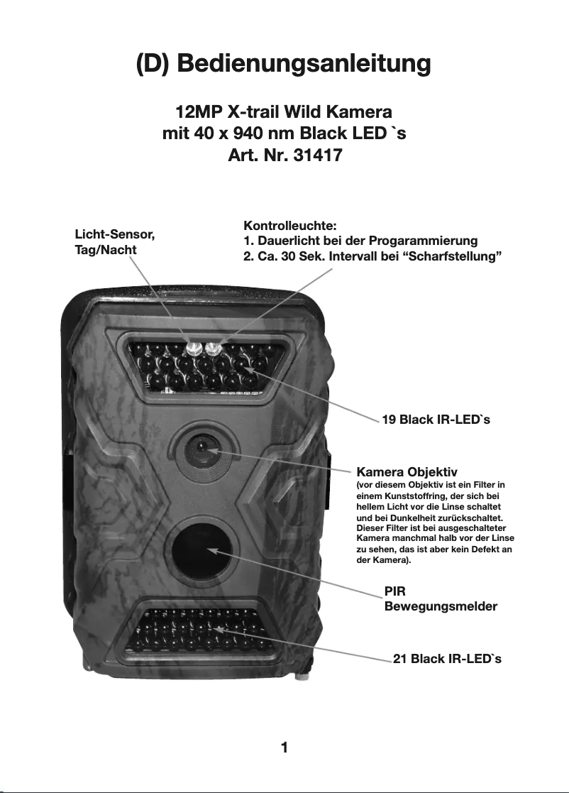 Page 1 de la notice Manuel utilisateur Berger & Schröter X-Trail HD