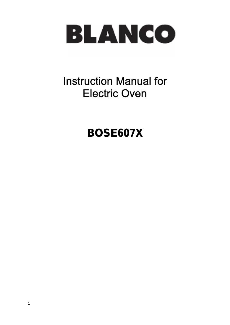Page n°1 - Mode d'emploi BLANCO BOSE607X