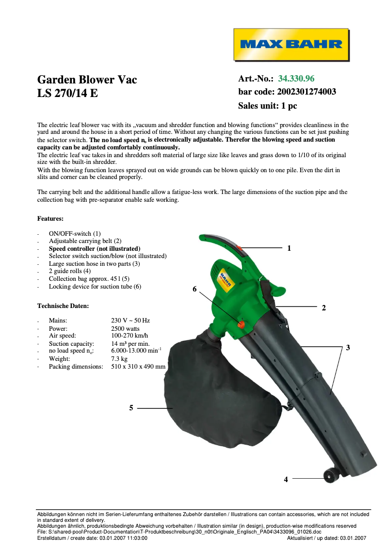 Image de la première page du manuel de l'appareil LS 270/14 E