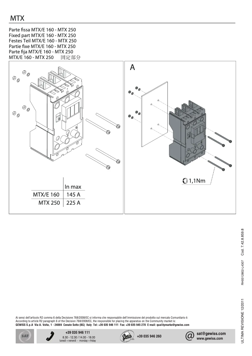 Page 1 de la notice Manuel utilisateur Gewiss GWD8001