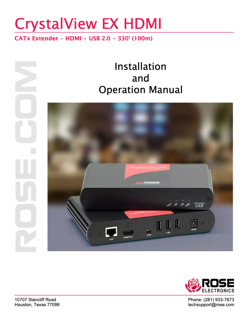 Page n°1 - Manuel utilisateur Rose CRK-1DTXT-HD6