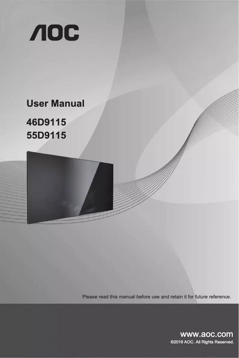 Page 1 de la notice Manuel utilisateur AOC 55D9115