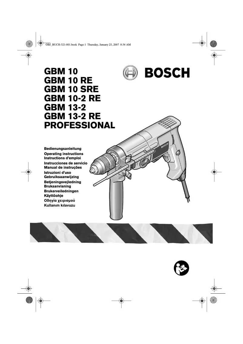 Página 1 del manual Manual de usuario Bosch GBM 10 SRE Professional