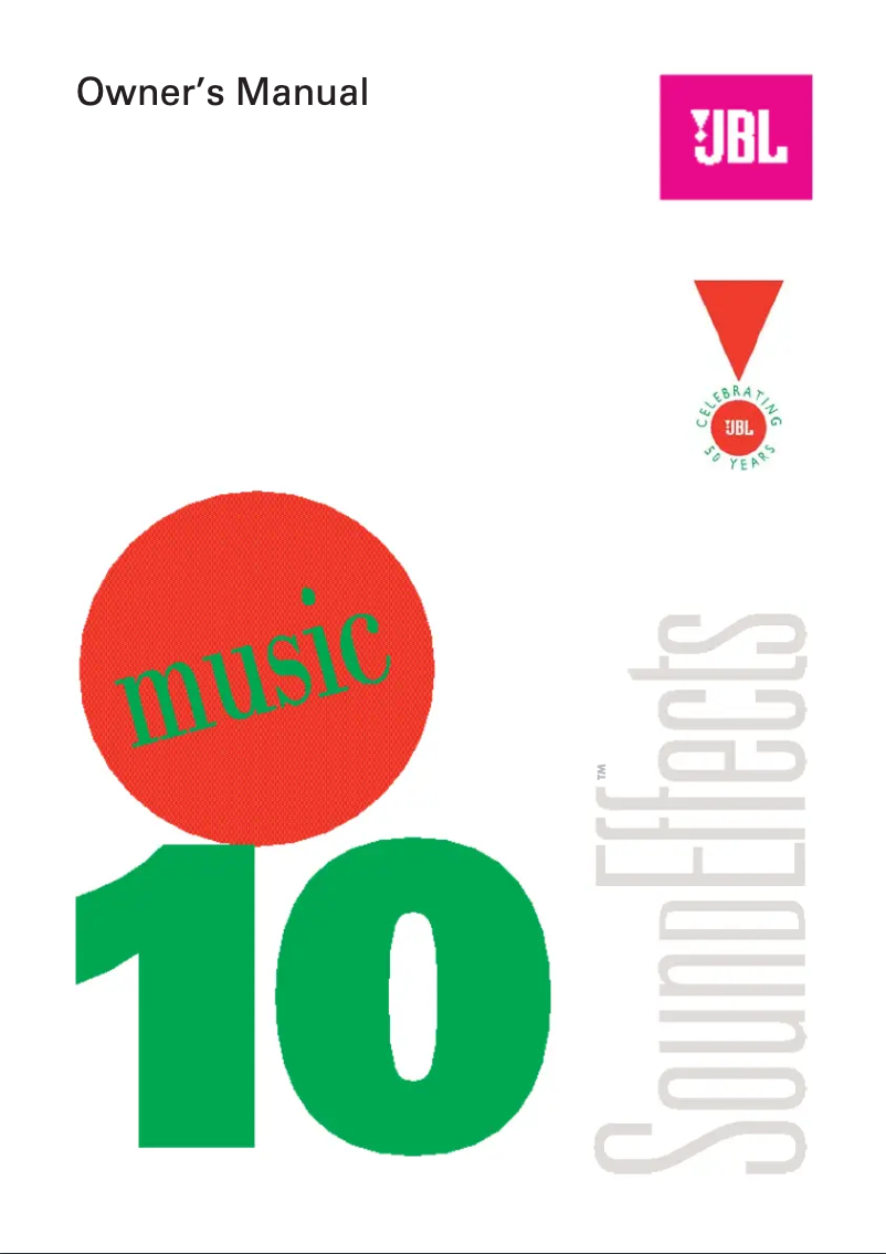 Page 1 de la notice Manuel utilisateur JBL SoundEffect Music 10