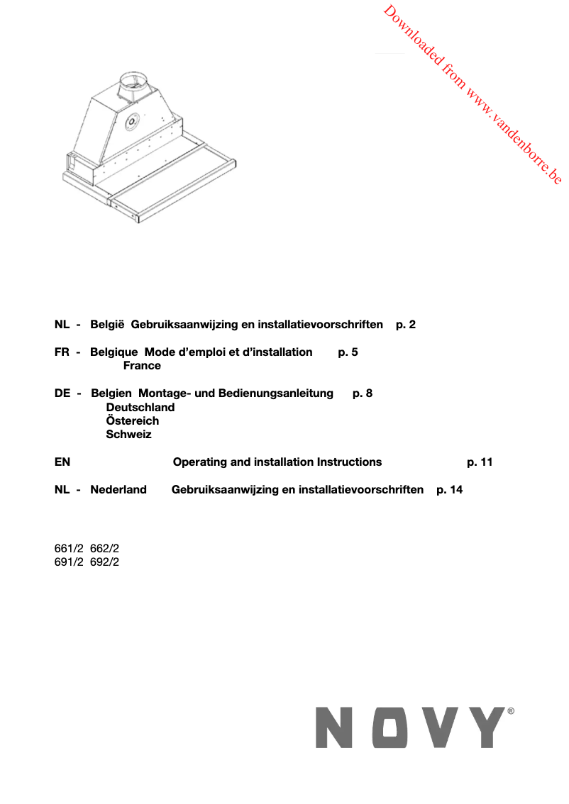 Page n°1 - Manuel utilisateur Novy D 662