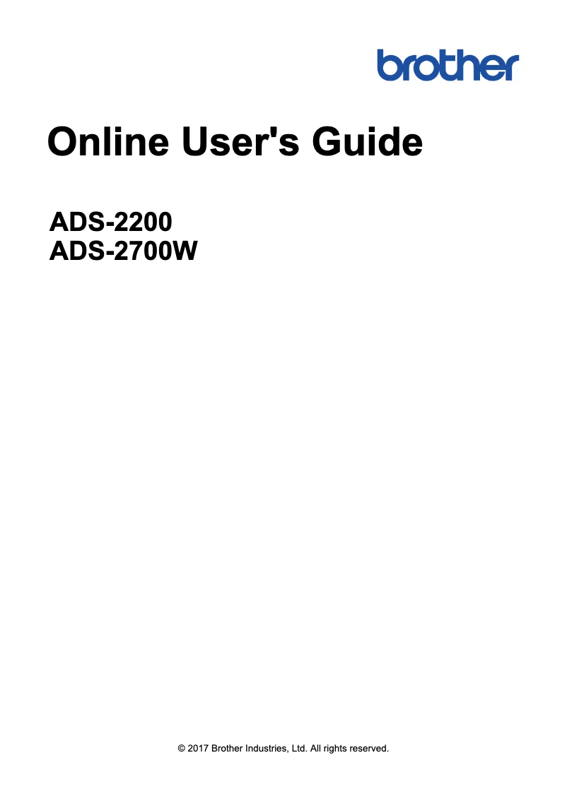 Page 1 de la notice Manuel utilisateur Brother ADS-2700W