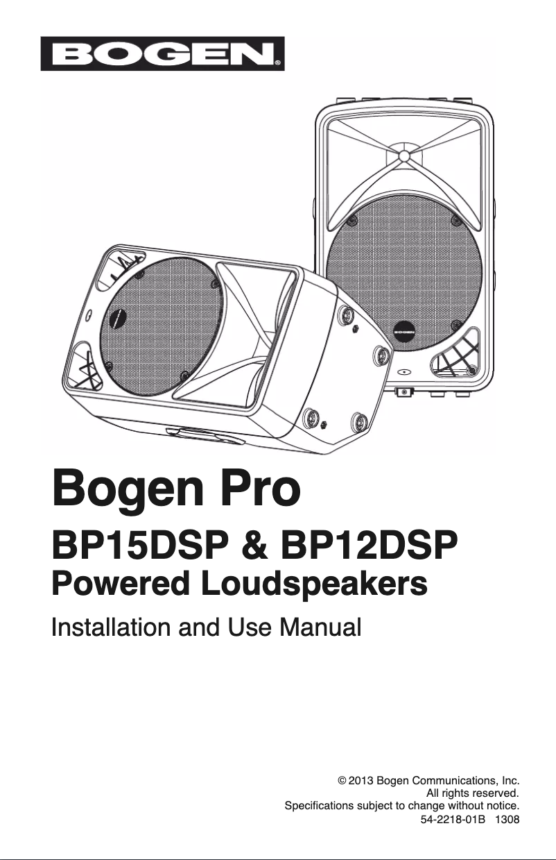 Page n°1 - Manuel utilisateur Bogen BP12DSP