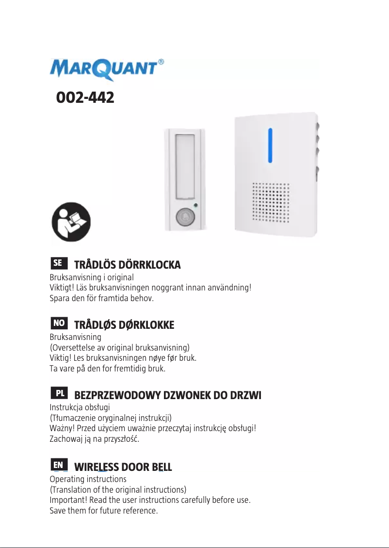 Page 1 de la notice Manuel utilisateur Marquant 002-442