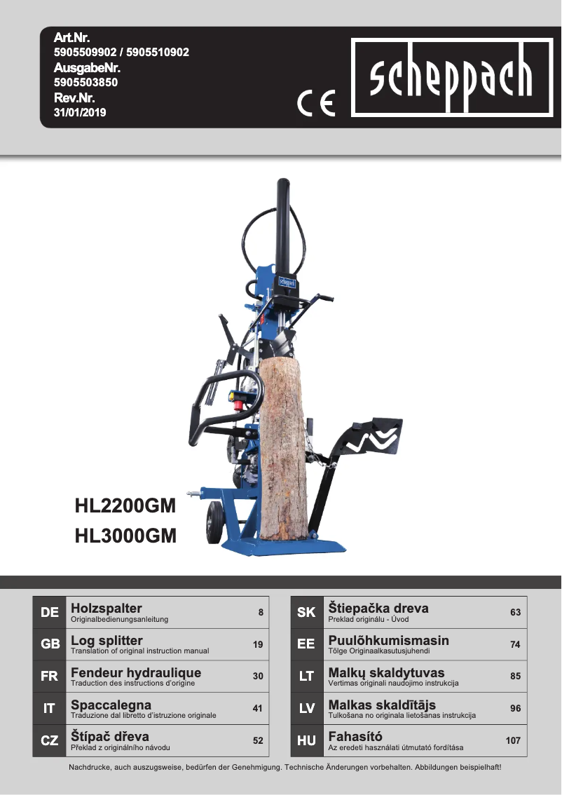Page n°1 - Manuel utilisateur Scheppach HL3000GM