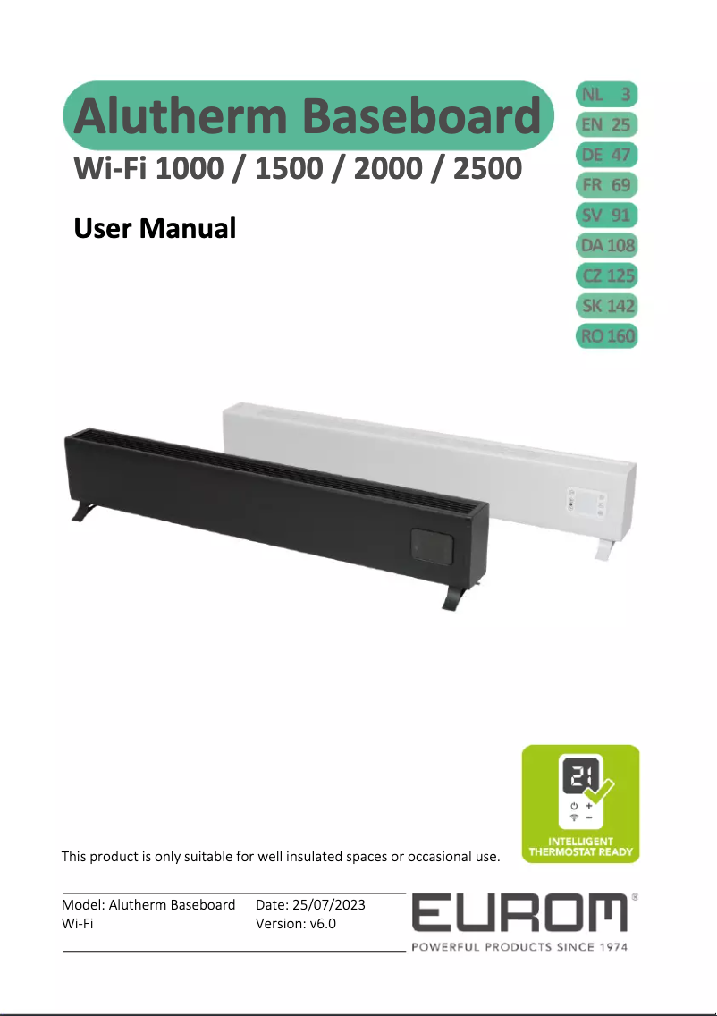 Page n°1 - Manuel utilisateur Eurom Alutherm Baseboard 1000