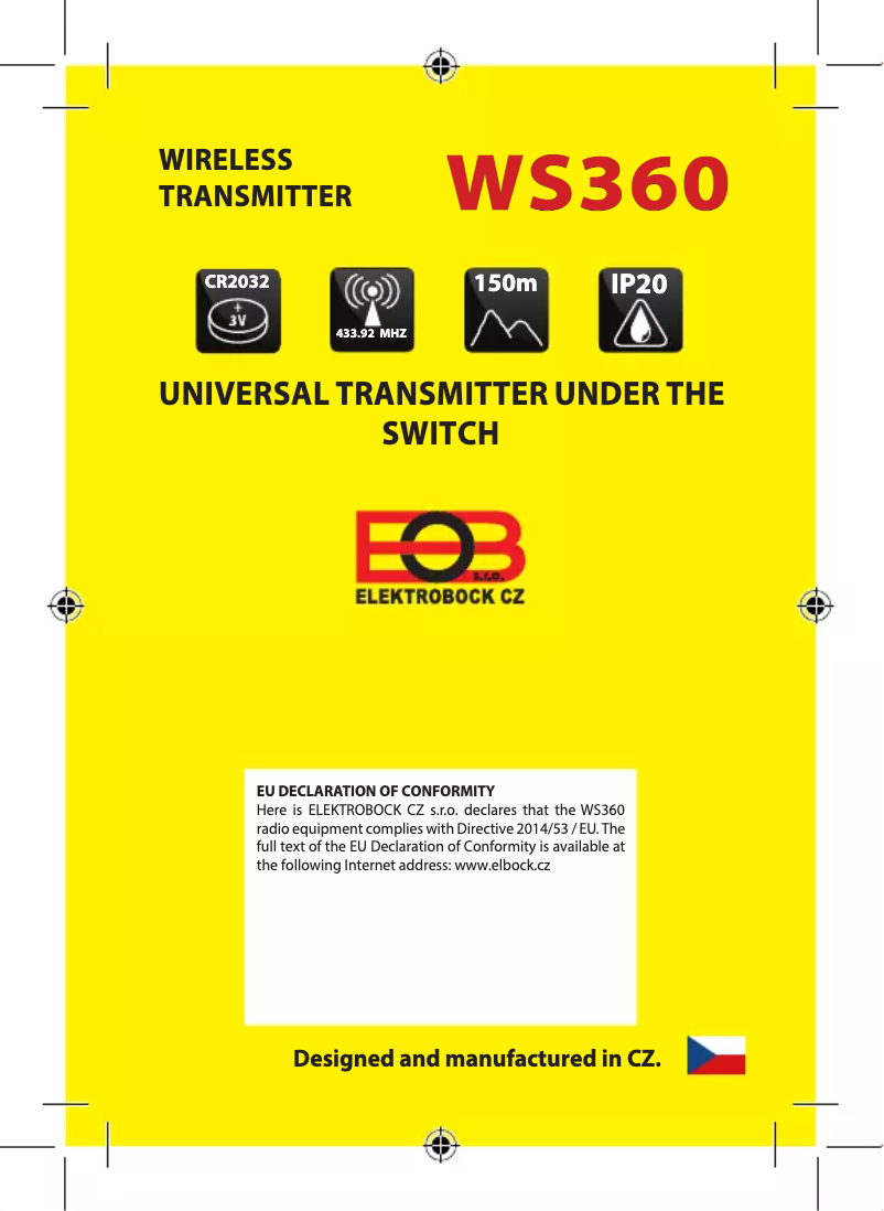 Page 1 de la notice Manuel utilisateur Elektrobock WS360
