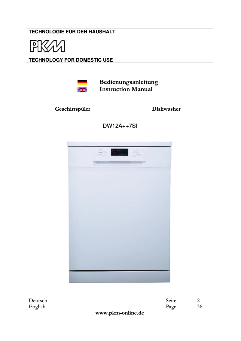 Página 1 del manual Manual de usuario PKM DW12A++7SI
