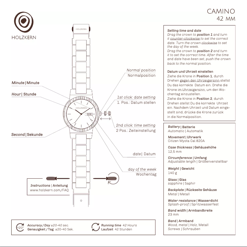 Page n°1 - Manuel utilisateur Holzkern Los Yungas