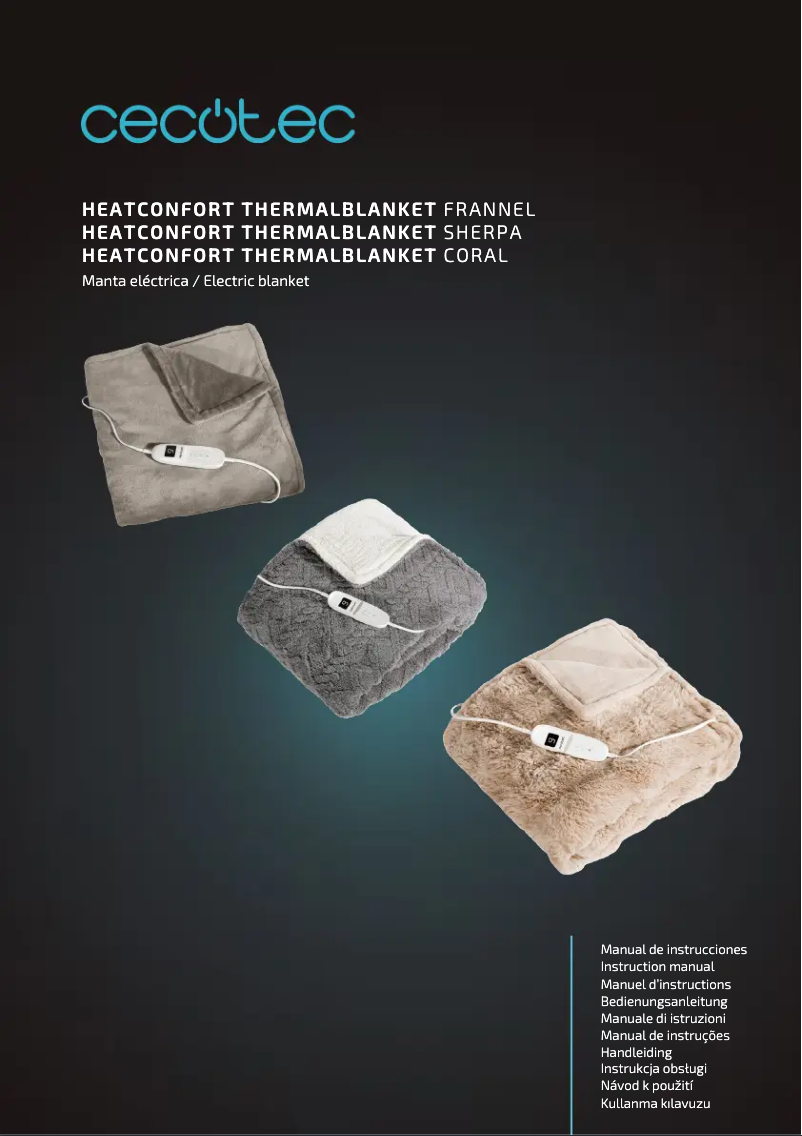Page n°1 - Manuel utilisateur Cecotec HeatConfort ThermalBlanket Cora