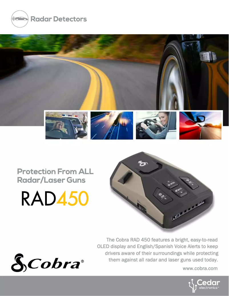 Página 1 del manual Ficha técnica Cobra RAD 450