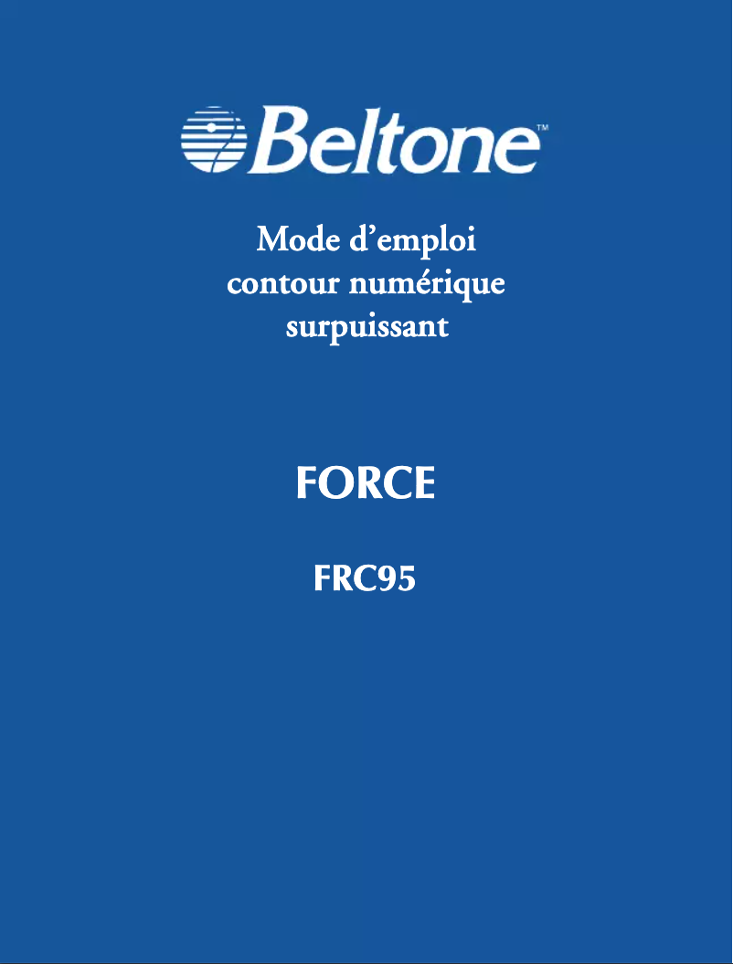 Page n°1 - Manuel utilisateur Beltone FRC95 Force