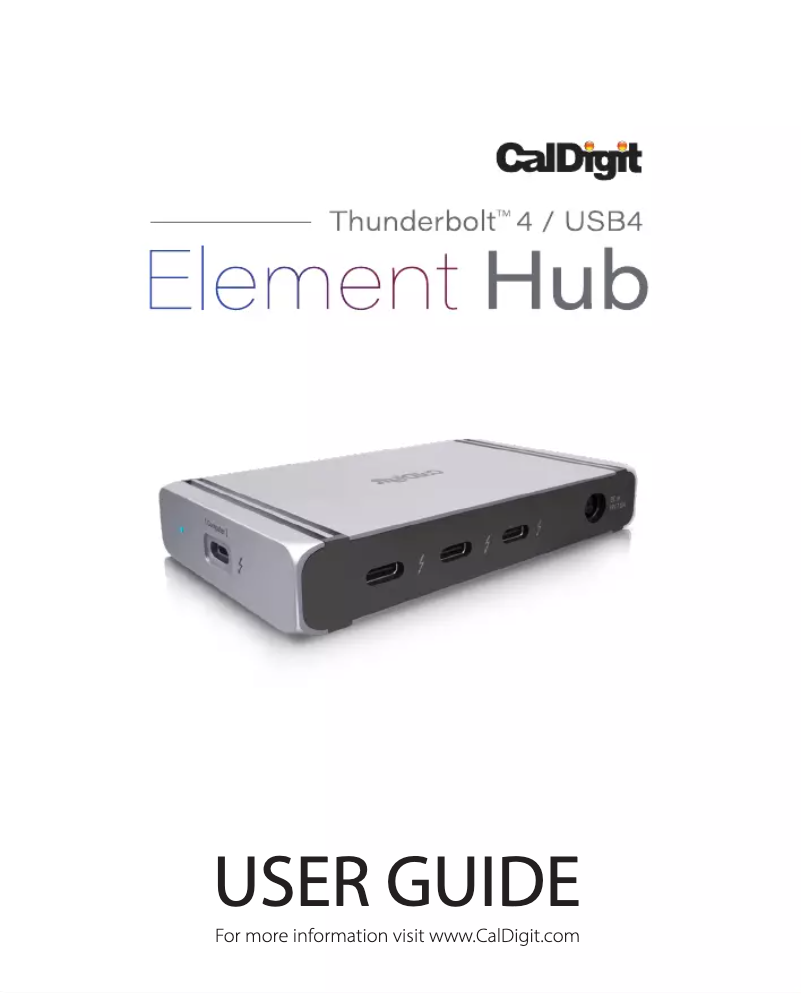 Page 1 de la notice Manuel utilisateur CalDigit Thunderbolt 4 Element Hub