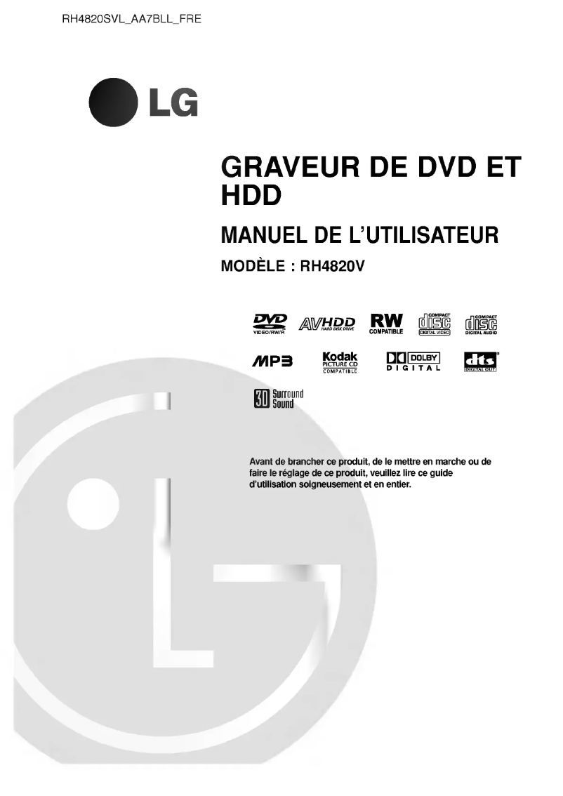 Page n°1 - Manuel utilisateur LG RH4820SVL