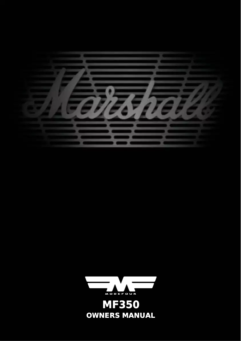 Page n°1 - Manuel utilisateur Marshall MF350