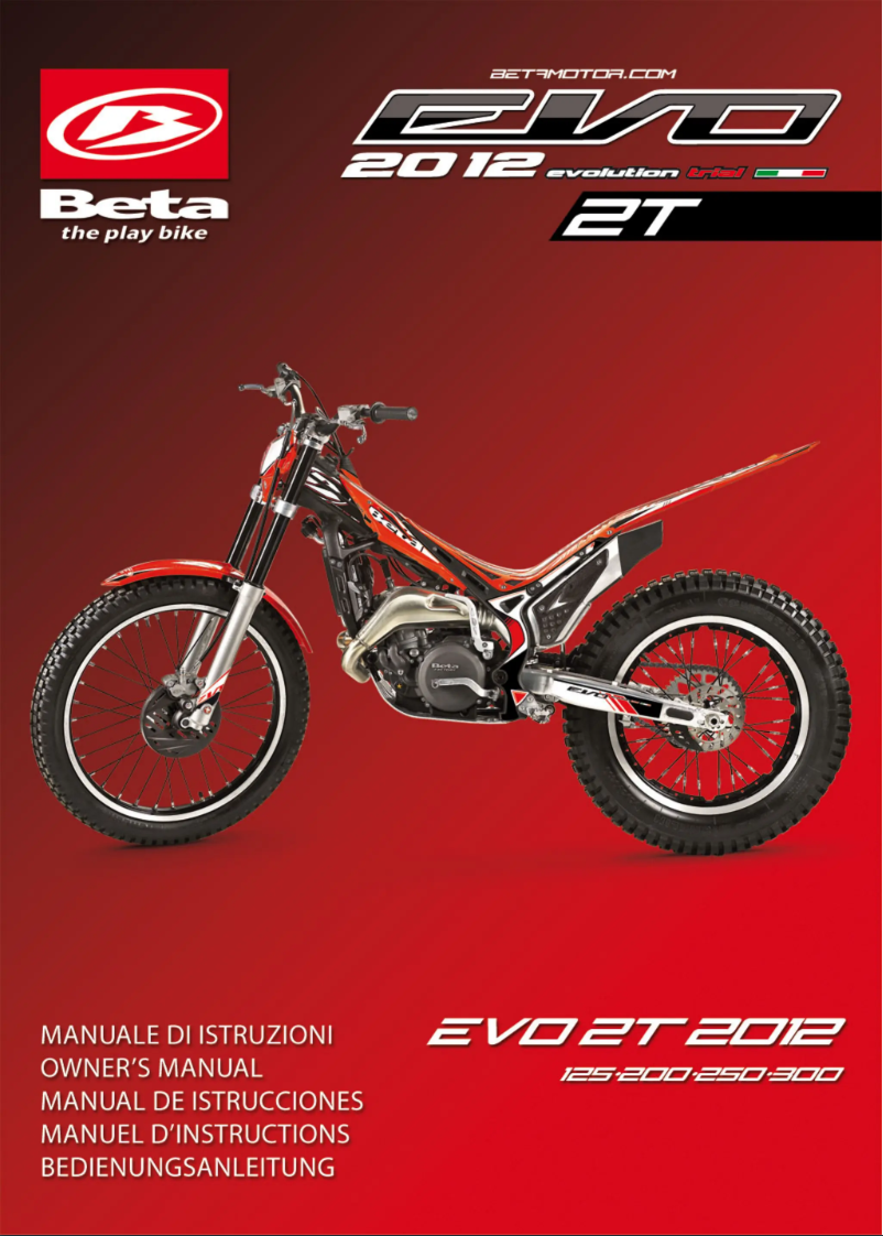 Page 1 de la notice Manuel utilisateur Beta Evo 2T 250 (2012)
