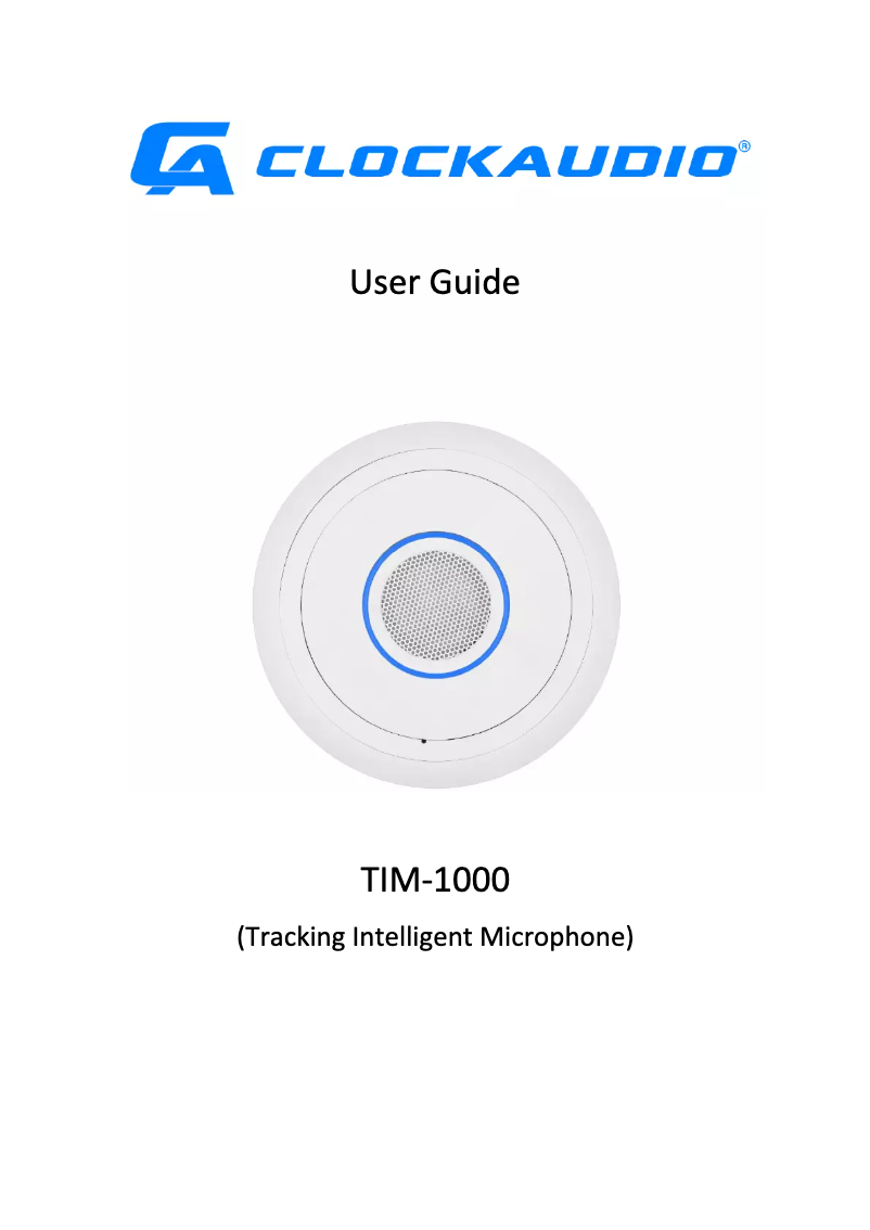 Page n°1 - Manuel utilisateur Clockaudio TIM-1000-CM