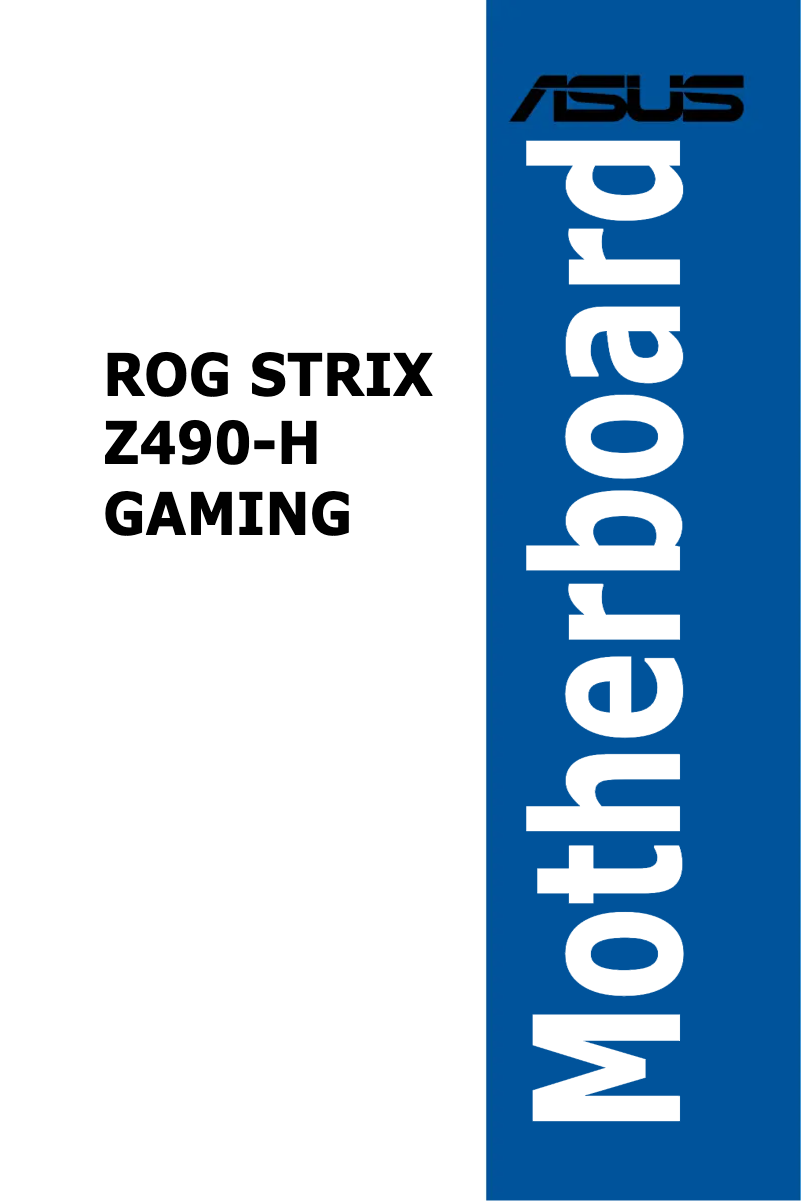 Image de la première page du manuel de l'appareil ROG Strix Z490-H
