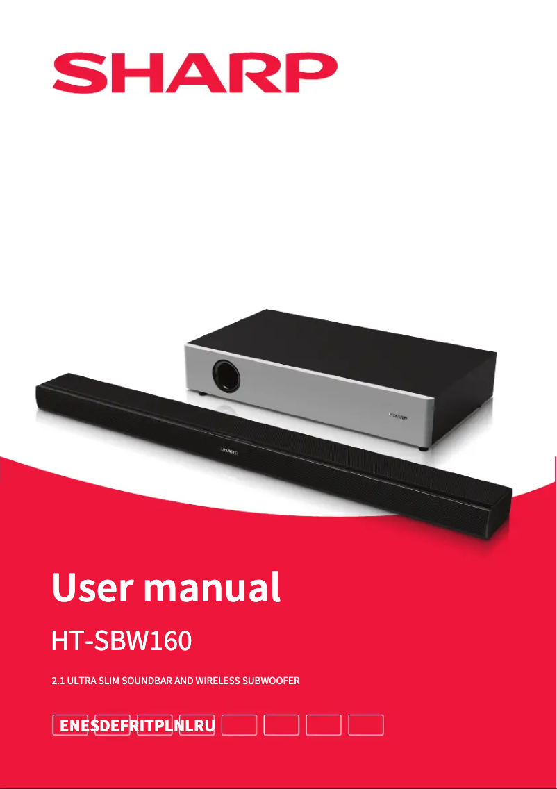 Page 1 de la notice Manuel utilisateur Sharp HT-SBW160