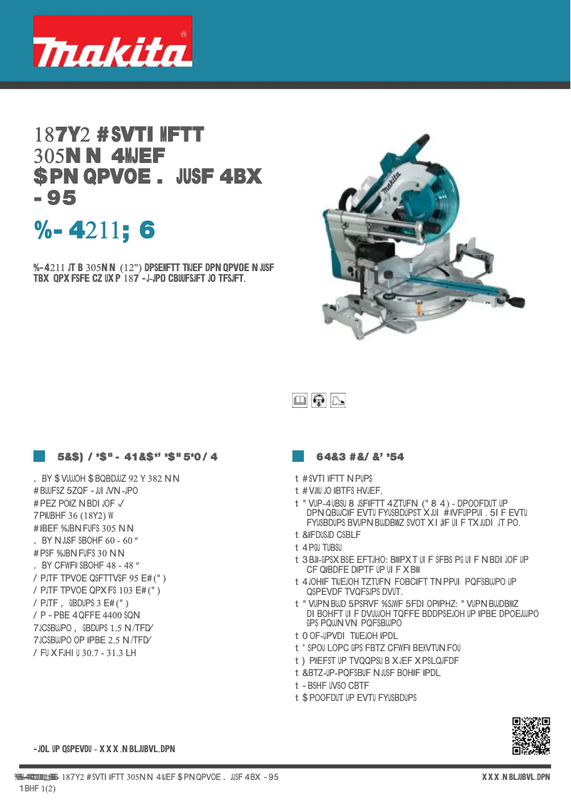 Page n°1 - Fiche technique Makita DLS211ZU
