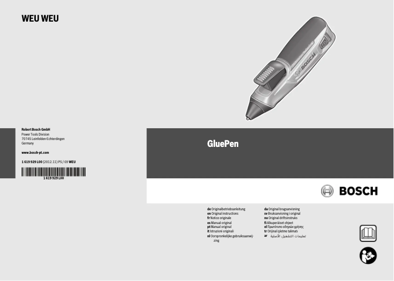 Page n°1 - Manuel utilisateur Bosch GluePen