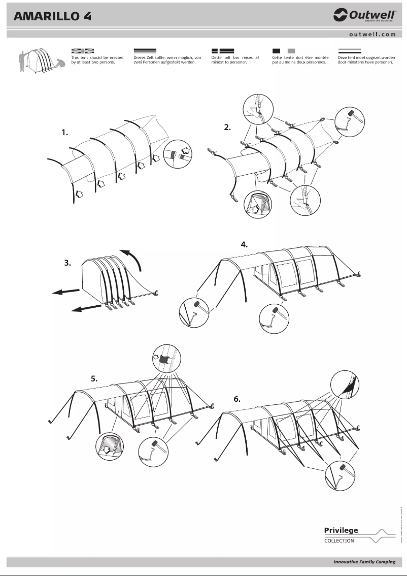 Página 1 del manual Manual de usuario Outwell Privilege Amarillo 4