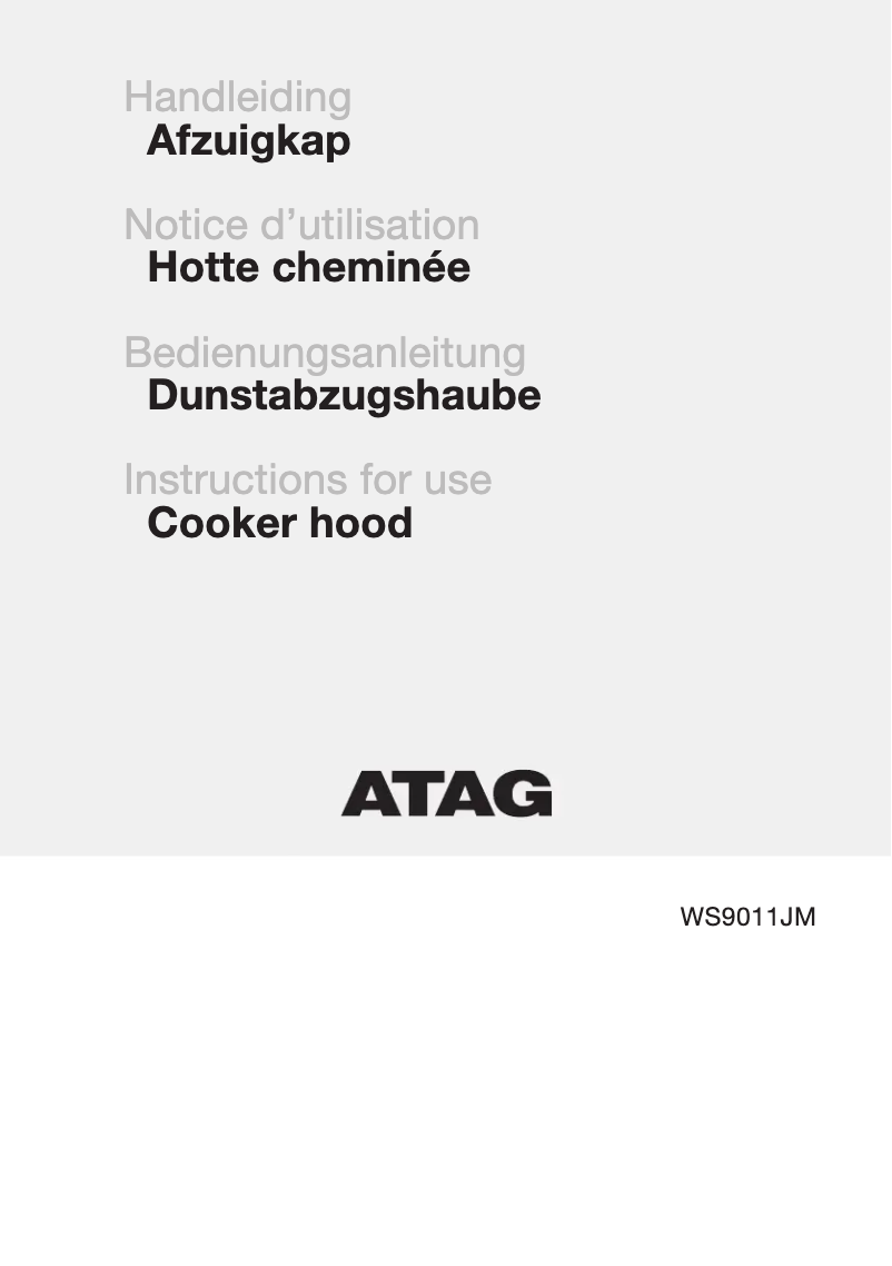 Página 1 del manual Manual de usuario Atag WS9011JM