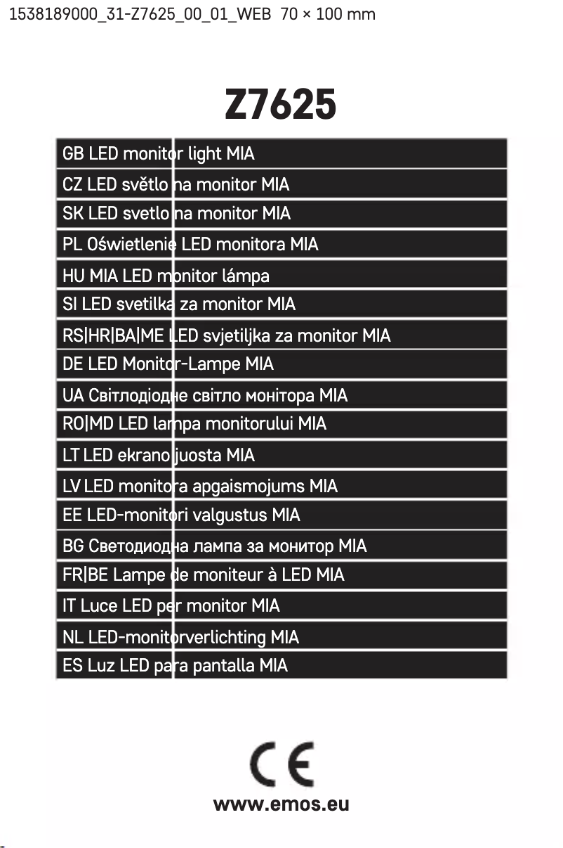 Image de la première page du manuel de l'appareil Z7625