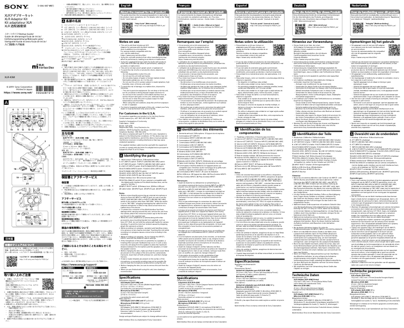 Page n°1 - Guide de démarrage rapide Sony XLR-K3M