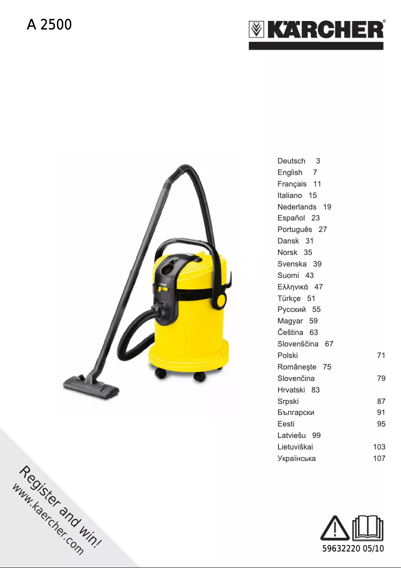 Image de la première page du manuel de l'appareil A 2500