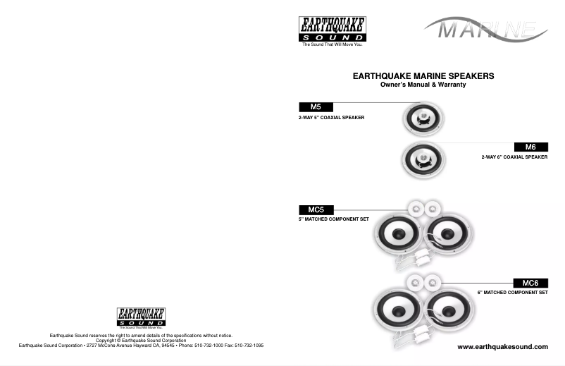 Page 1 de la notice Manuel utilisateur Earthquake Sound MC6