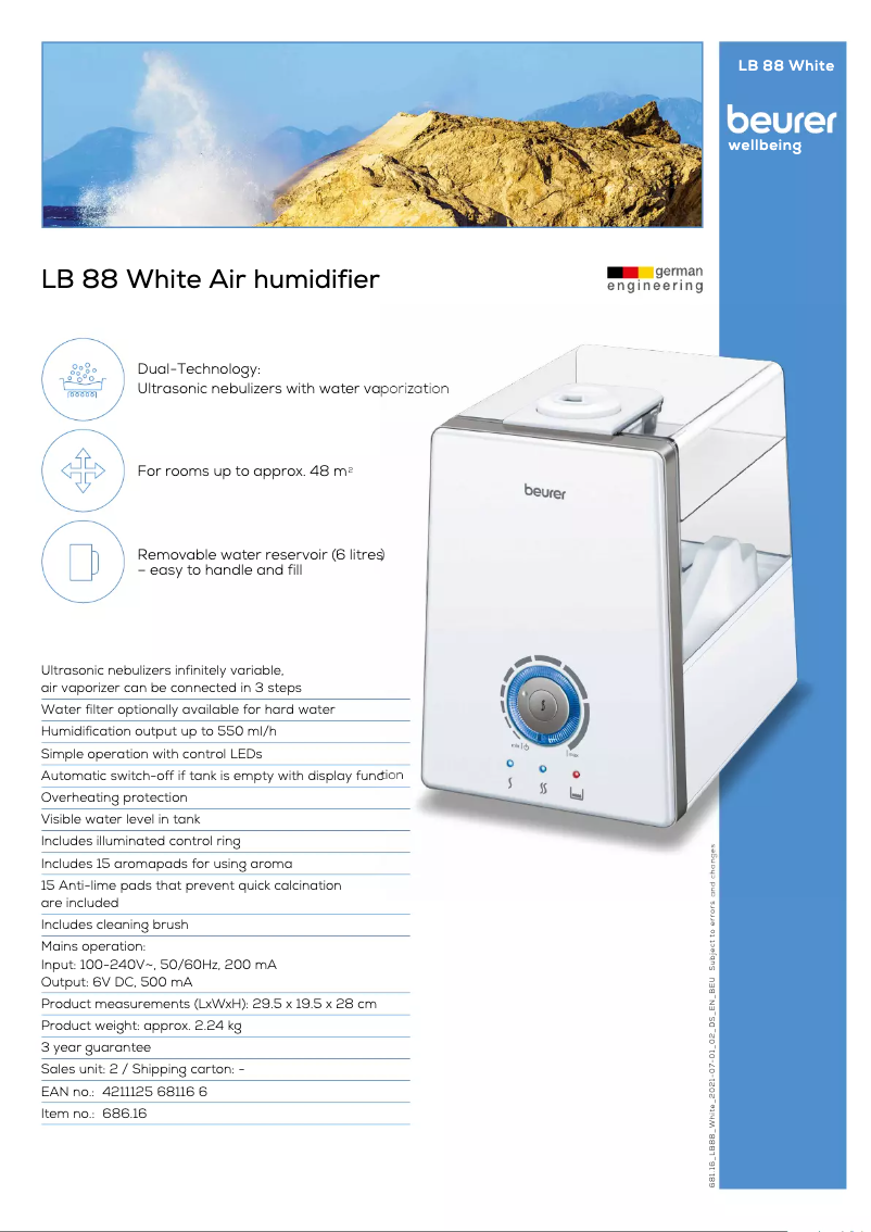 Page n°1 - Fiche technique Beurer LB 88