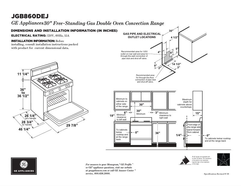 Image de la première page du manuel de l'appareil JGB860DEJWW