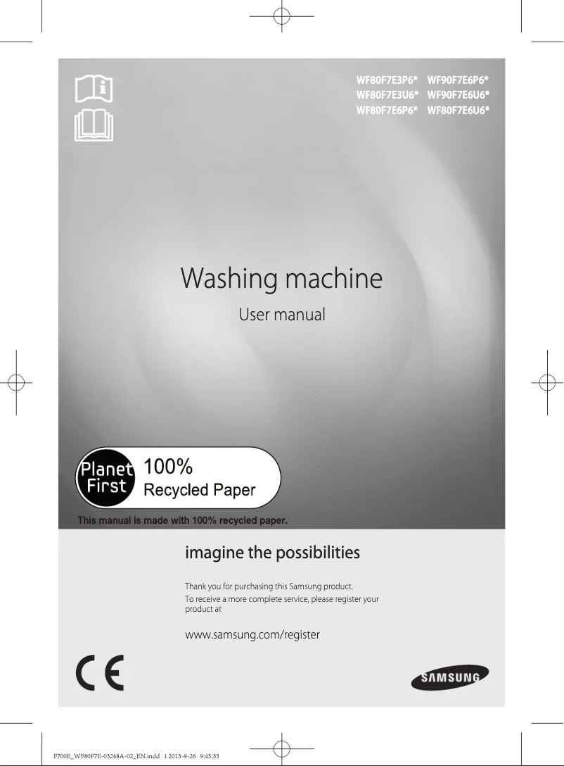 Image de la première page du manuel de l'appareil WF80F7E6U6W/EU