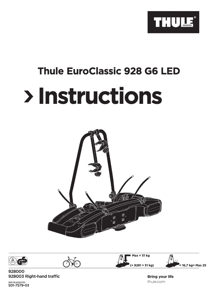 Image de la première page du manuel de l'appareil EuroClassic G6 LED 928