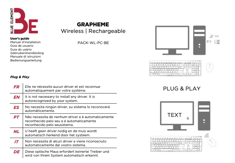 Page 1 de la notice Manuel utilisateur Blue Element Grapheme