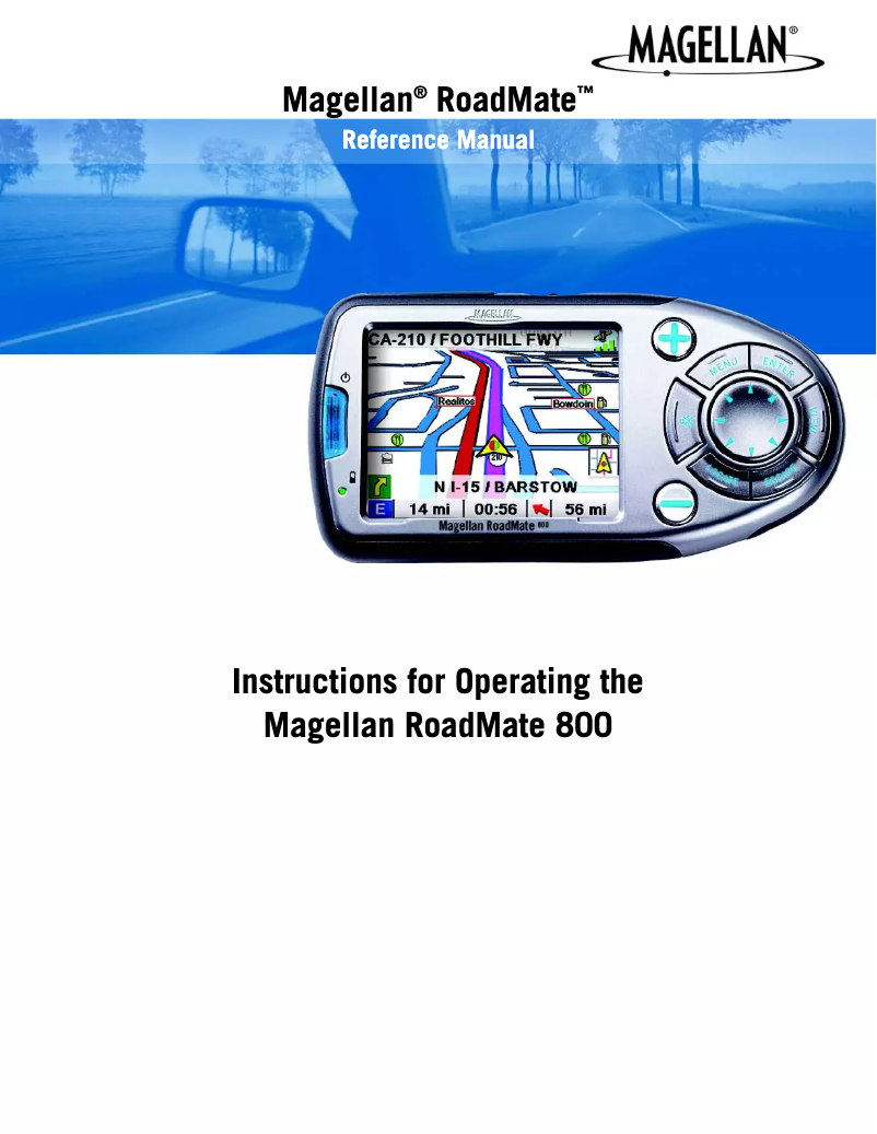 Image de la première page du manuel de l'appareil RoadMate 800