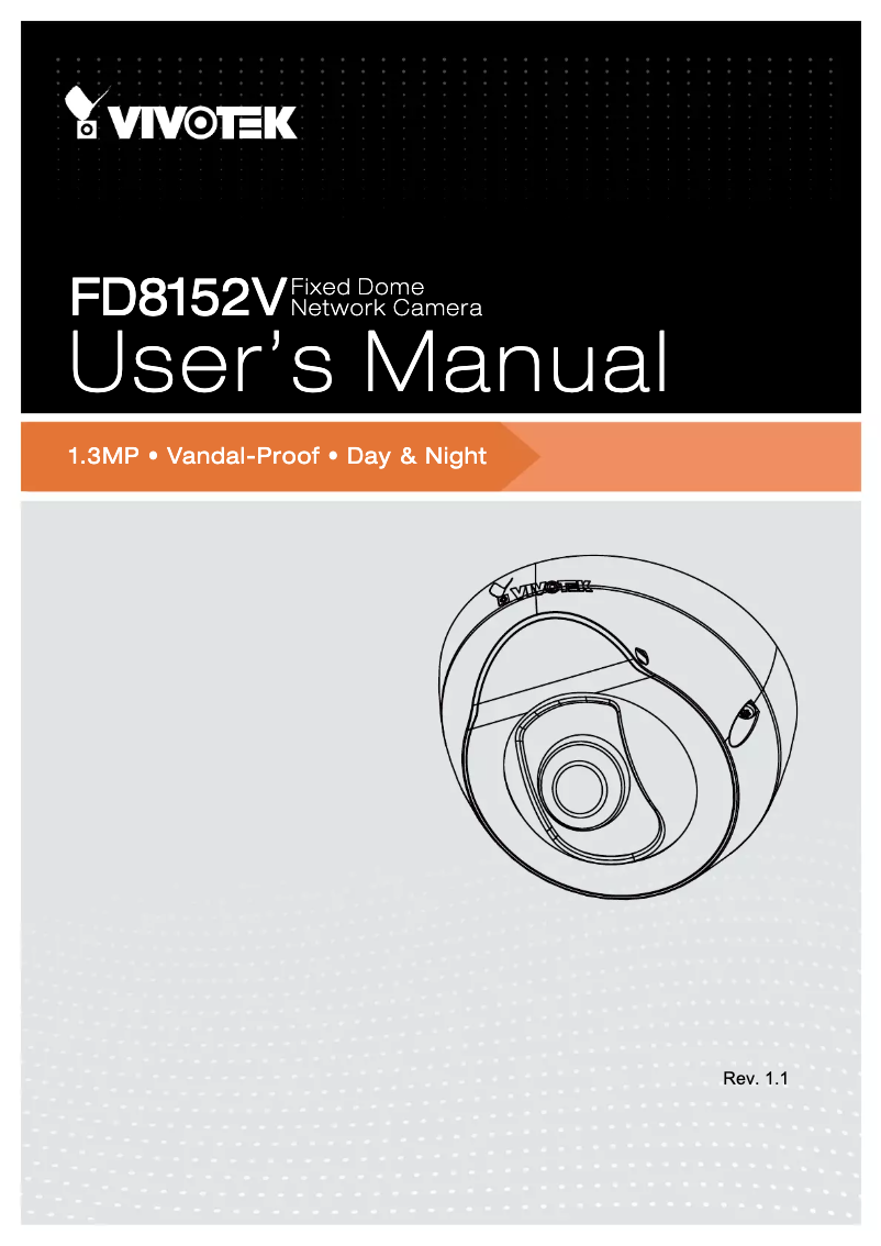 Page 1 de la notice Manuel utilisateur Vivotek FD8152V-F4-W