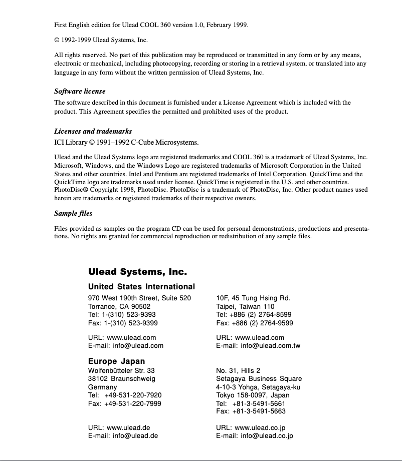 Page 1 de la notice Manuel utilisateur Ulead COOL 360