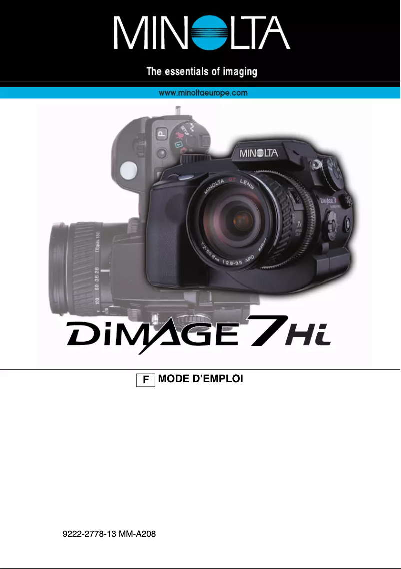 Page n°1 - Manuel utilisateur Konica Minolta Dimage 7Hi