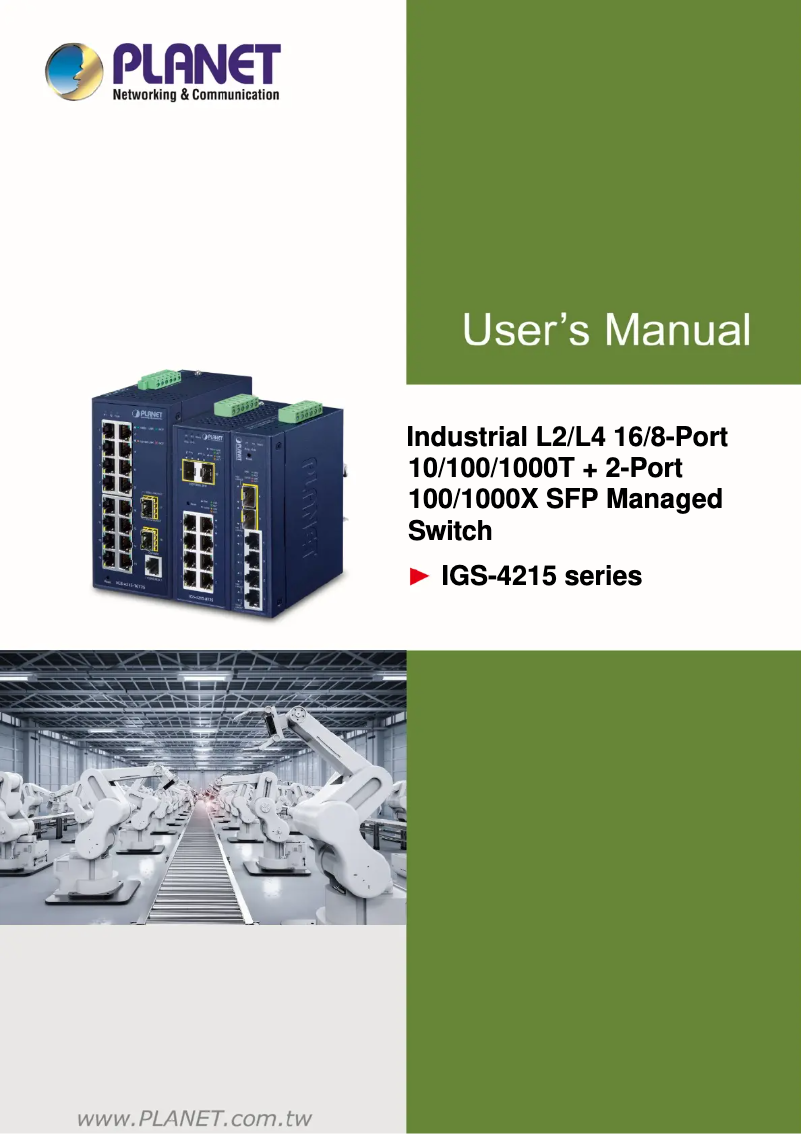 Image de la première page du manuel de l'appareil IGS-4215-8T2S