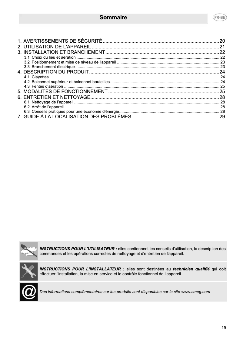 Page n°1 - Manuel utilisateur Smeg FAB5RDGO5